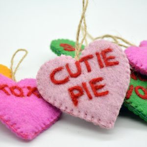 Felt Heart Ornaments for Valentine | Handmade Heart Ornaments