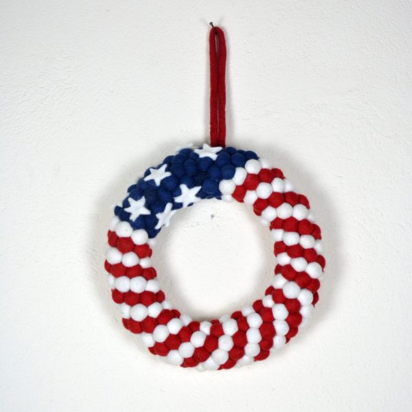 Felt Ball Wreath for Fourth of July - Image 2