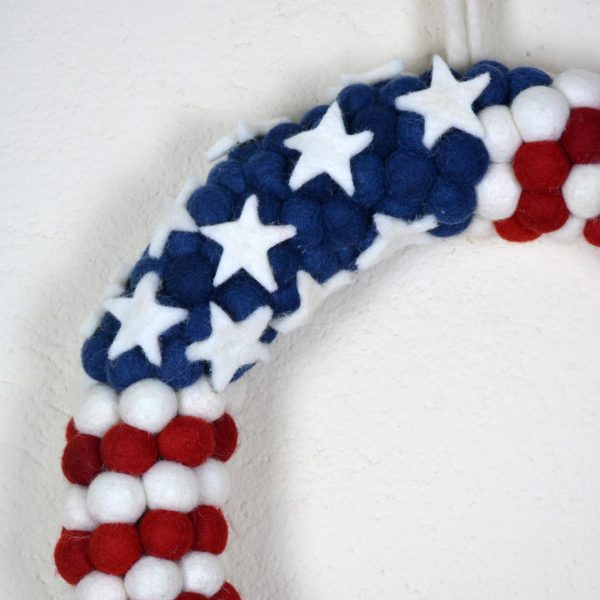 Felt Ball Wreath for Fourth of July - Image 6