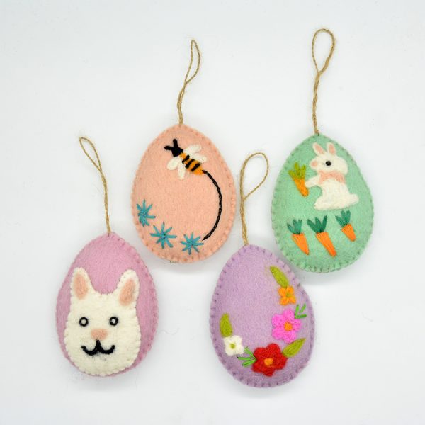 Decorated Felt Easter Eggs | Set of Handmade Easter Balls - Image 2