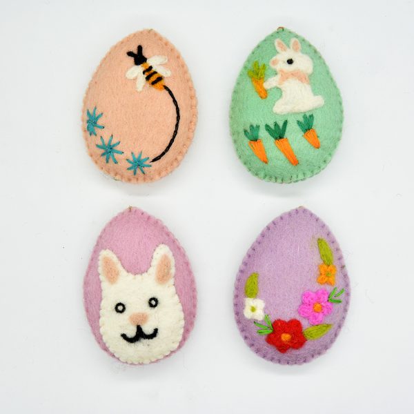 Decorated Felt Easter Eggs | Set of Handmade Easter Balls - Image 6