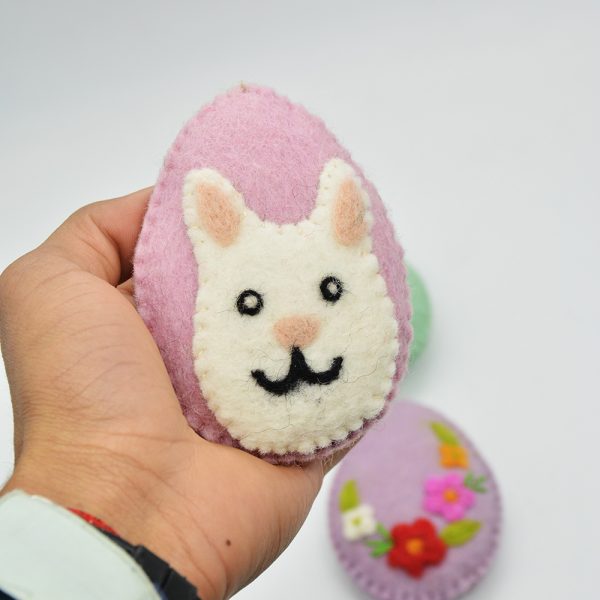 Decorated Felt Easter Eggs | Set of Handmade Easter Balls - Image 10