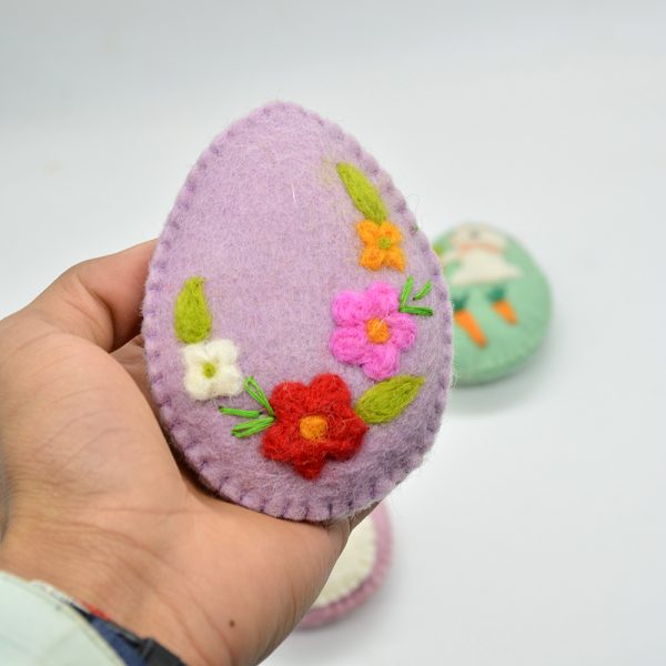 Decorated Felt Easter Eggs | Set of Handmade Easter Balls - Image 9