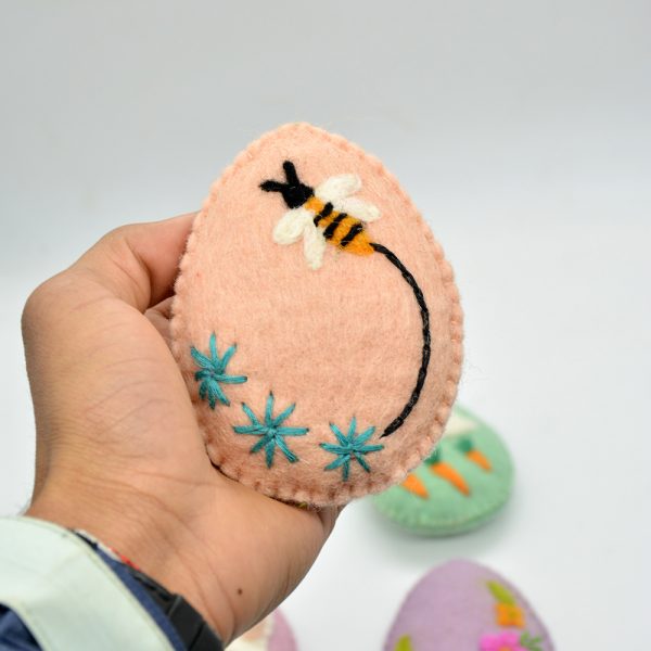 Decorated Felt Easter Eggs | Set of Handmade Easter Balls - Image 8