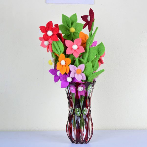 DIY Crafted Felt Flowers Bouquet | Colorful Handmade Flowers - Image 5