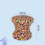 Felt Ball Round Shape Pouf (Muda)