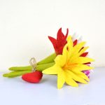 Set of Felted Flowers for Valentine | 100% wool