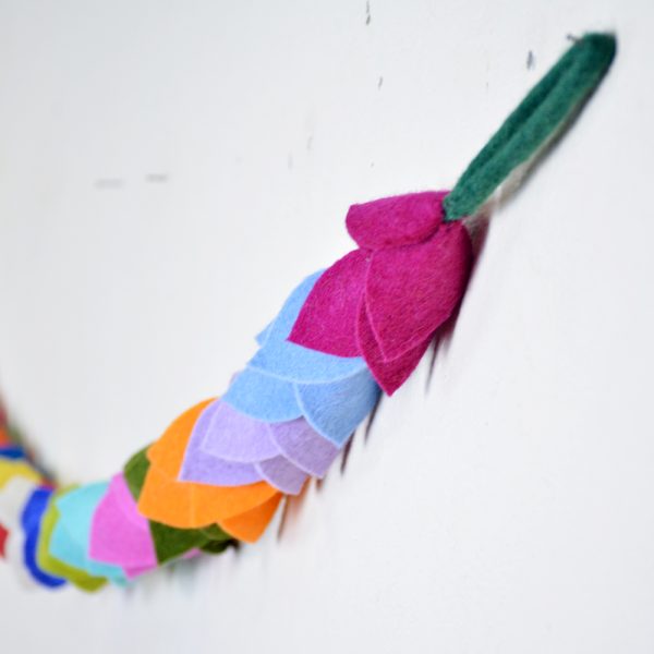 Eco Friendly Wool Felt Colorful Leaf Garland for Indoor Decoration - Image 2