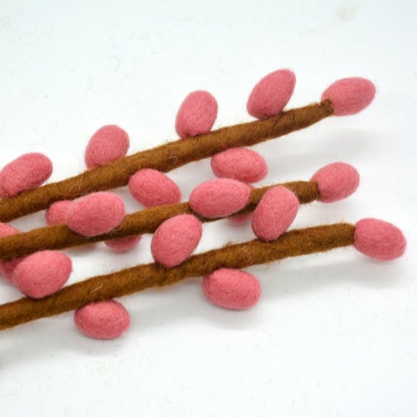 Wool Felt Pink Flower - Image 3