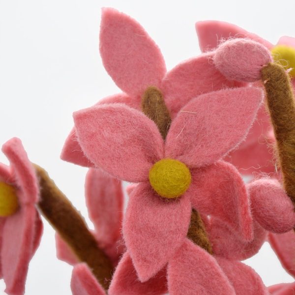 Wool Felt Pink Flower - Image 4