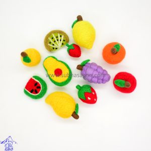 Natural Wool Felt Fruits | Set of Educational Fruits Toys