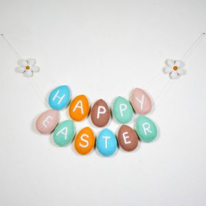 Colorful Wool Felt Easter Egg Garland | Garland for Easter Decoration