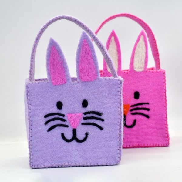Pink and Purple Felt Easter Baskets | Handmade Easter Decoration - Image 4