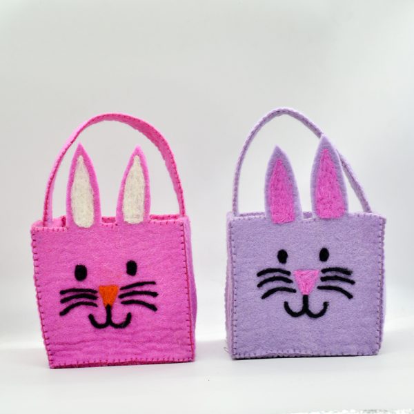 Pink and Purple Felt Easter Baskets | Handmade Easter Decoration - Image 3