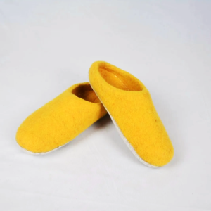Yellow Felt Slippers for Winter | Eco Friendly Shoes