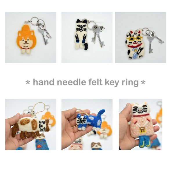 Handmade Felt Cat Keyring | Manufactured Using 100% Wool | Animal Keyring - Image 12