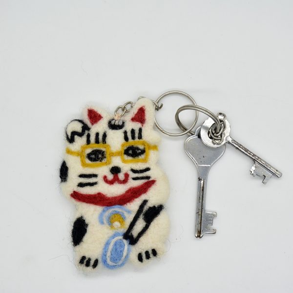 Handmade Felt Cat Keyring | Manufactured Using 100% Wool | Animal Keyring - Image 10