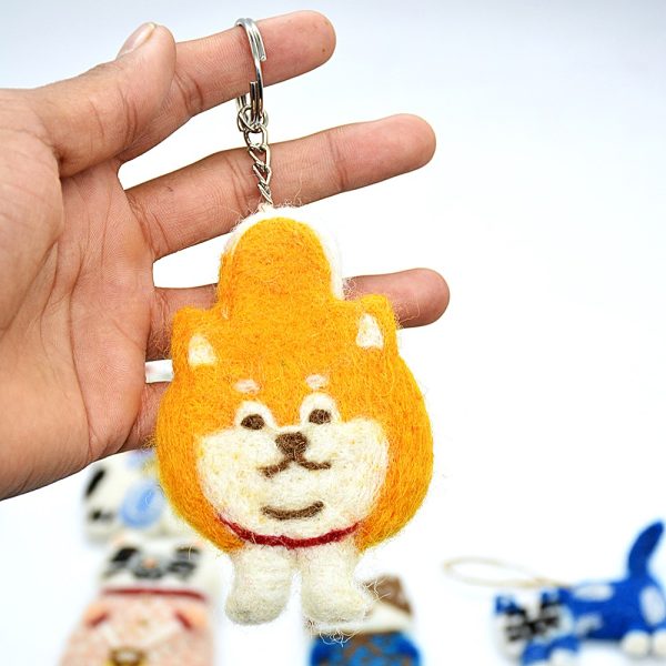 Handmade Felt Cat Keyring | Manufactured Using 100% Wool | Animal Keyring - Image 2