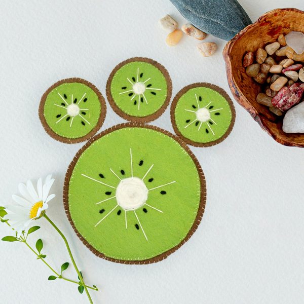 Felt Coaster and Trivet | Kiwi Design Trivet and Coaster Set - Image 3