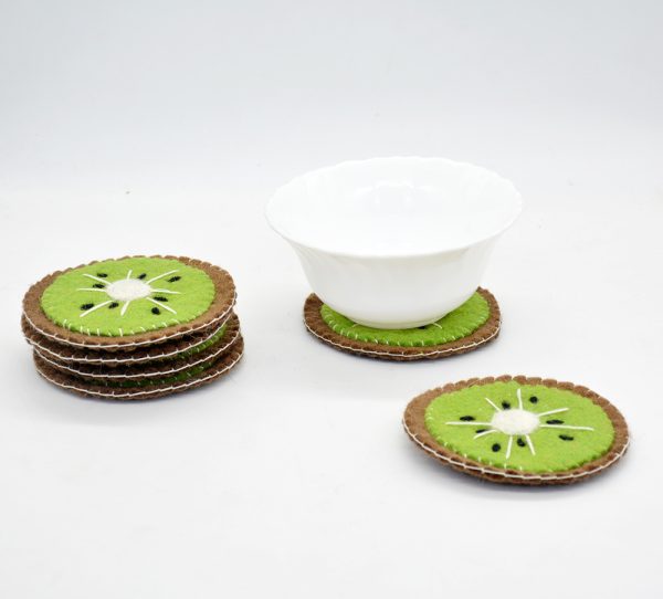 Felt Coaster and Trivet | Kiwi Design Trivet and Coaster Set - Image 4