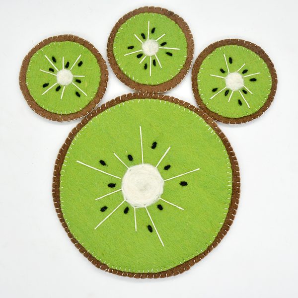 Felt Coaster and Trivet | Kiwi Design Trivet and Coaster Set - Image 7