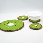Felt Coaster and Trivet | Kiwi Design Trivet and Coaster Set