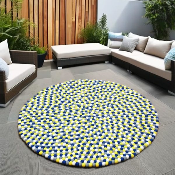 High Quality Felt Ball Rug | Handmade Carpet for Indoor Home - Image 3