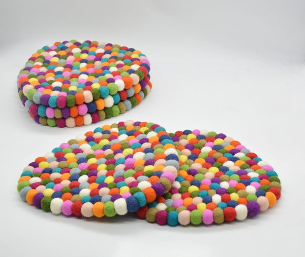 Felt Ball Oval Trivet | Trivet for Table Top Protect - Image 5