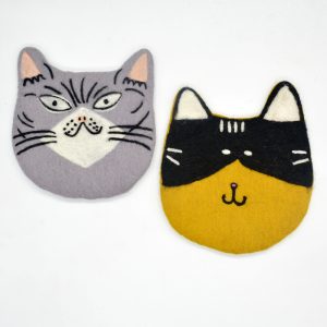 Felted Cat Face Trivet | Kitchen Trivet