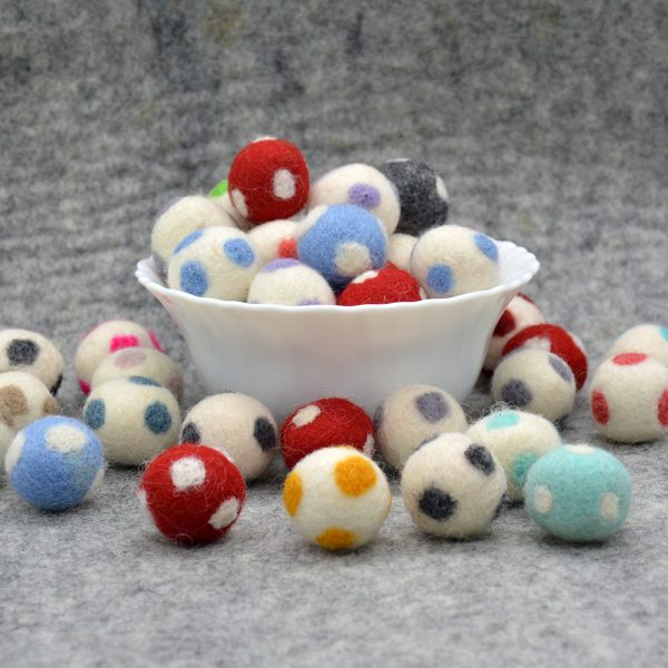 Wool Felt Polka Ball | Decorated Ball - Image 2