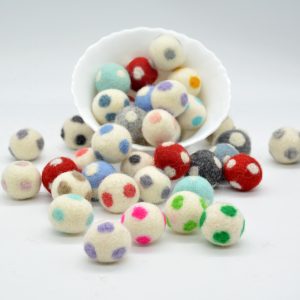 Wool Felt Polka Ball | Decorated Ball