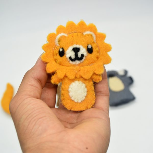 Handmade Wool Felt Animal Finger Puppets - Set of 5 - Image 8