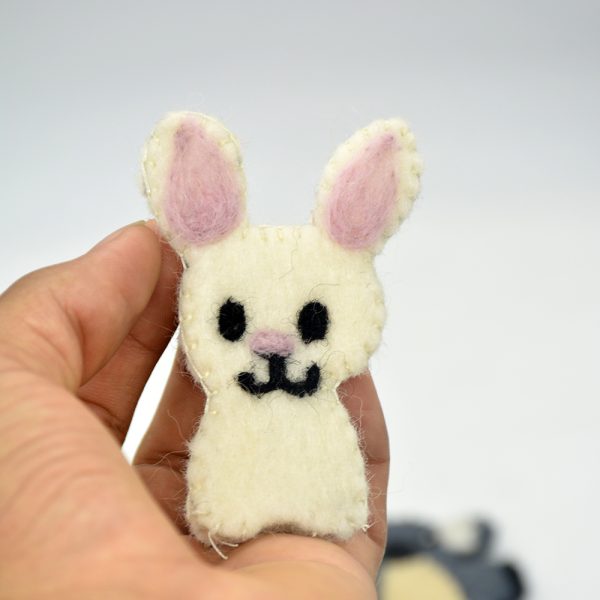 Handmade Wool Felt Animal Finger Puppets - Set of 5 - Image 7
