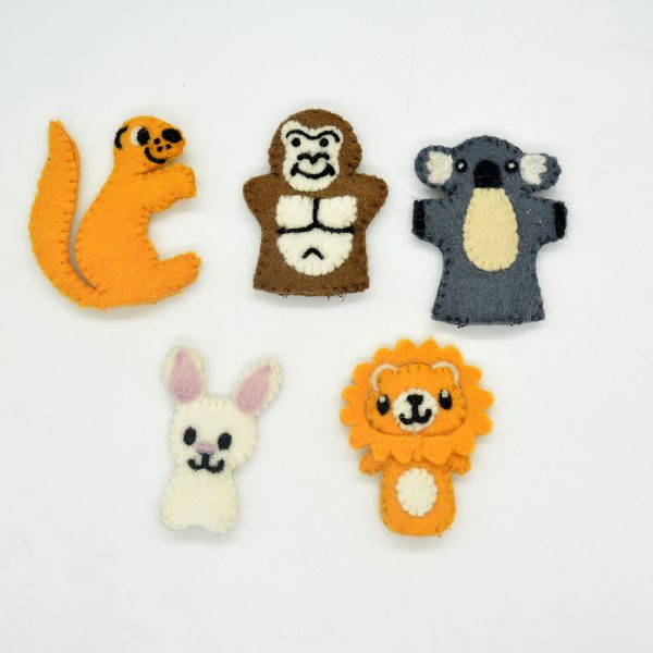 Handmade Wool Felt Animal Finger Puppets - Set of 5 - Image 3