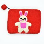 Bunny Embroidered Wool Felt Coin Purse
