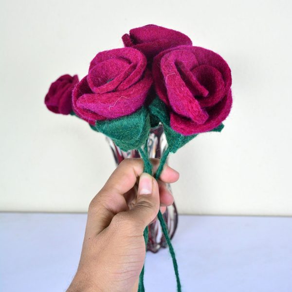 Colorful Felted Rose | Handmade Felt Rose for Special Occasions - Image 7
