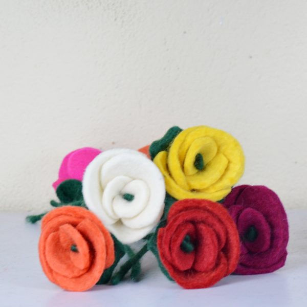 Colorful Felted Rose | Handmade Felt Rose for Special Occasions - Image 2
