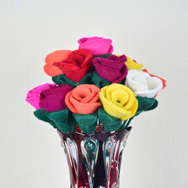 Colorful Felted Rose | Handmade Felt Rose for Special Occasions - Image 3