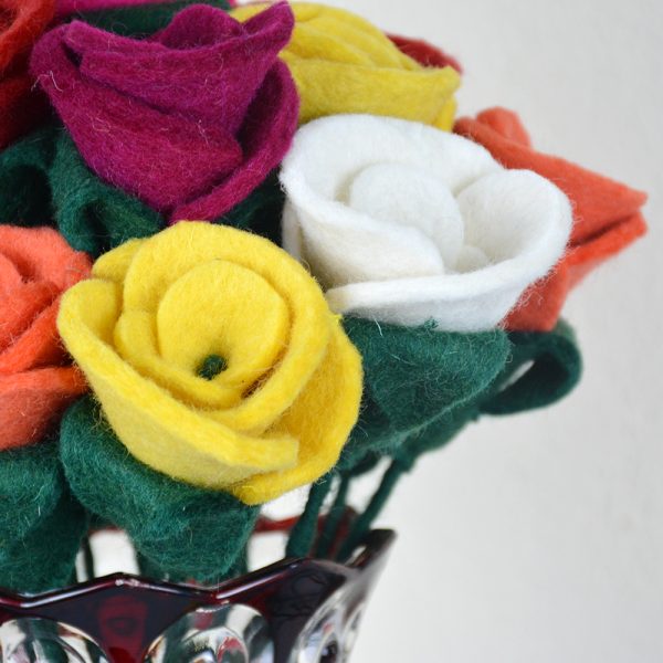 Colorful Felted Rose | Handmade Felt Rose for Special Occasions - Image 4