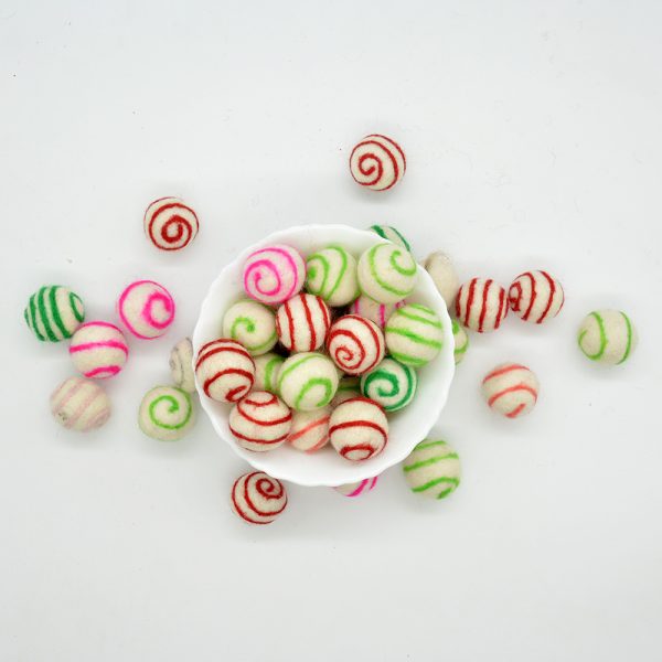 Wool Felt Swirl Ball | Decorated Ball - Image 2