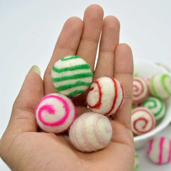 Wool Felt Swirl Ball | Decorated Ball - Image 6