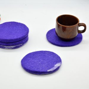 Round Felt Tea Coaster - Handmade Tea Mat