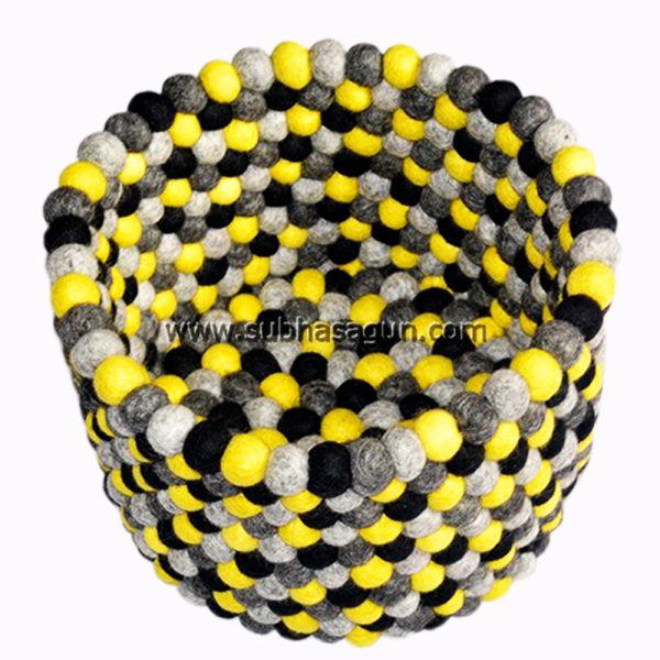 Handmade Felt Ball Basket | Eco Friendly - Image 3