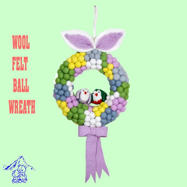 Felt Ball Wreath for Easter Decoration | High Quality Wreath