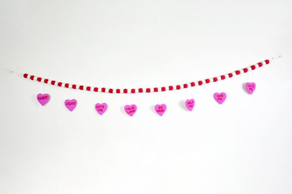 Felt Heart and Ball Garland for Valentine | Handmade Heart Ornaments Garland - Image 4