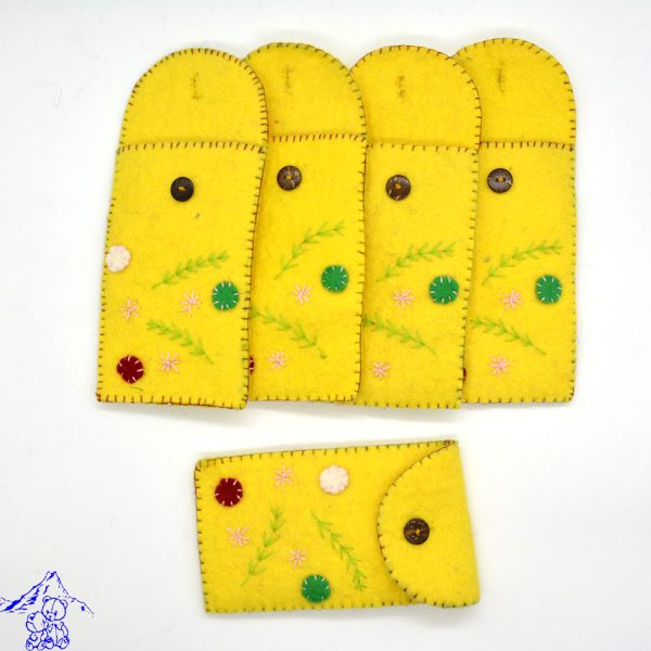 Handmade Felt Mobile Cover | Yellow Mobile Cover - Image 4