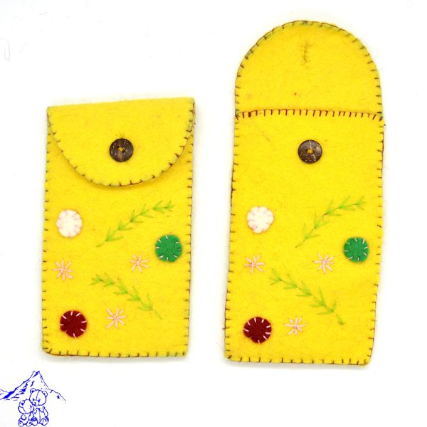 Handmade Felt Mobile Cover | Yellow Mobile Cover - Image 2