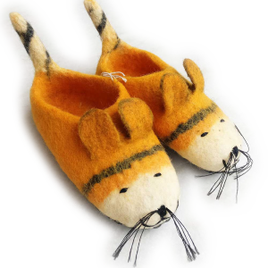Tiger themed felt children shoes