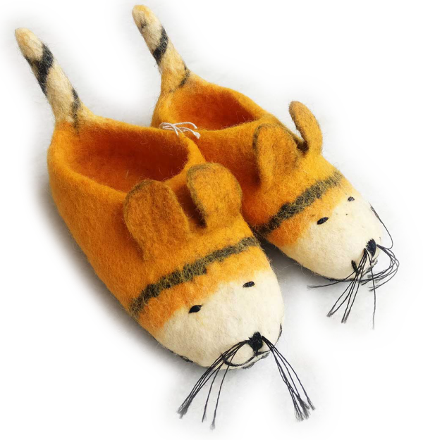 Tiger themed felt children shoes