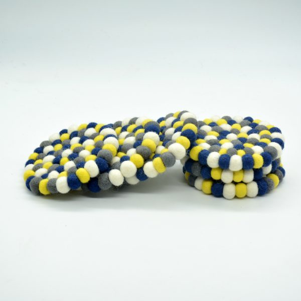 10 cm Felt Ball Tea Coaster - Set of 6 - Image 5
